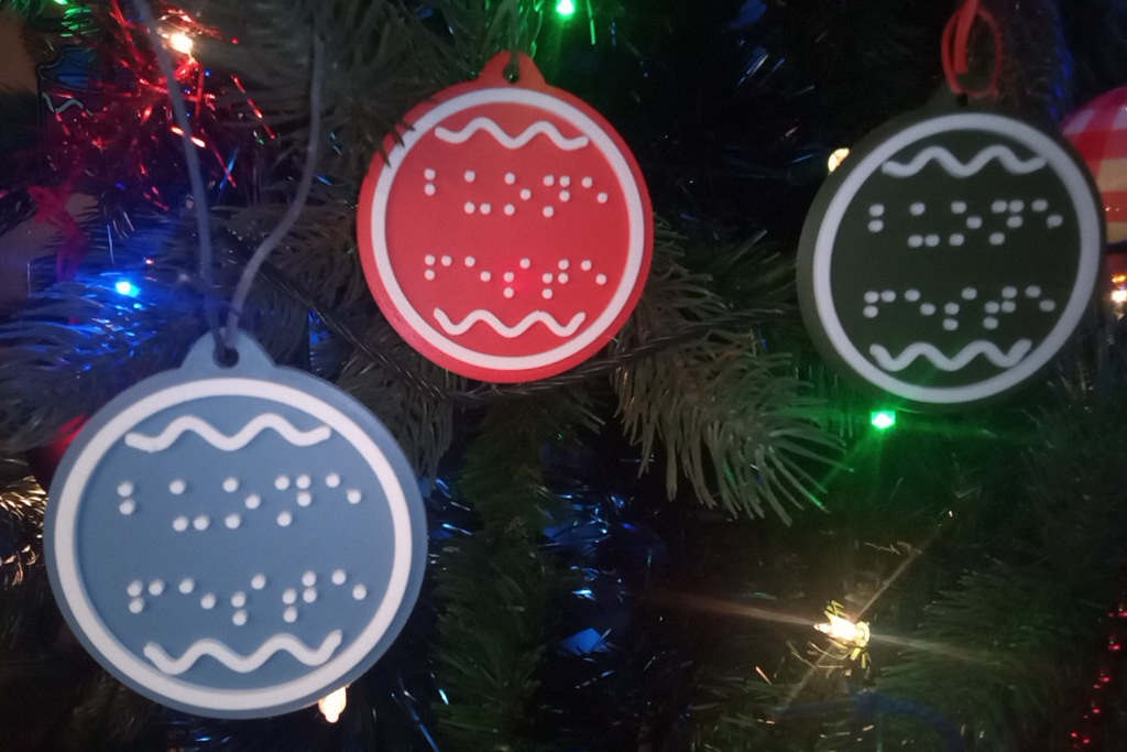 Decorazione buone feste braille