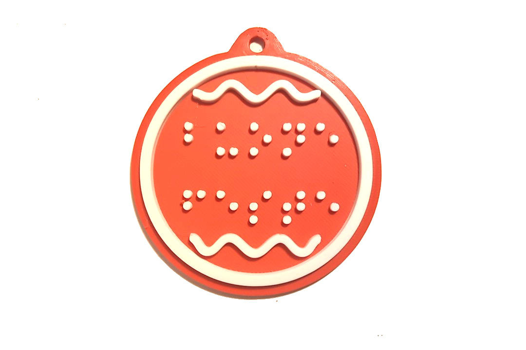 Decorazione buone feste braille - muted red