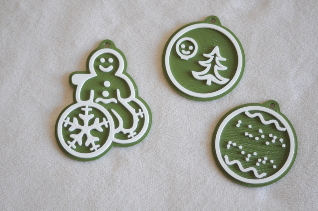 Decorazioni per albero - set di 3 - verde